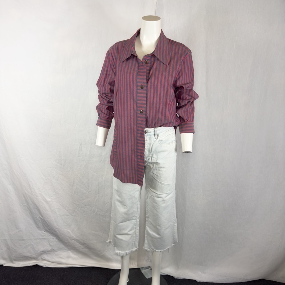 CABI Regatta Shacket Striped Button Down Blouse - Picture 8 of 16